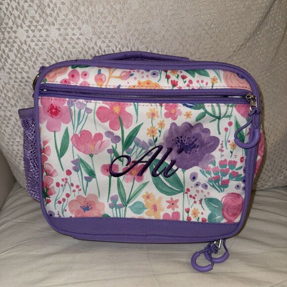 New! Pottery Barn Kids ALI mono Lunch Bag Box with Strap Monogrammed - Picture 1 of 6